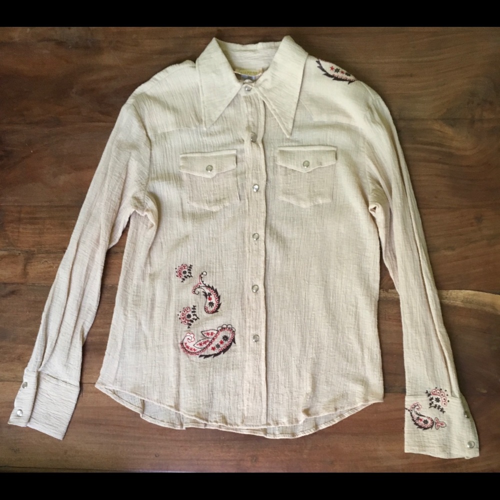 New Boho Embroidered Gauze Western Style Top